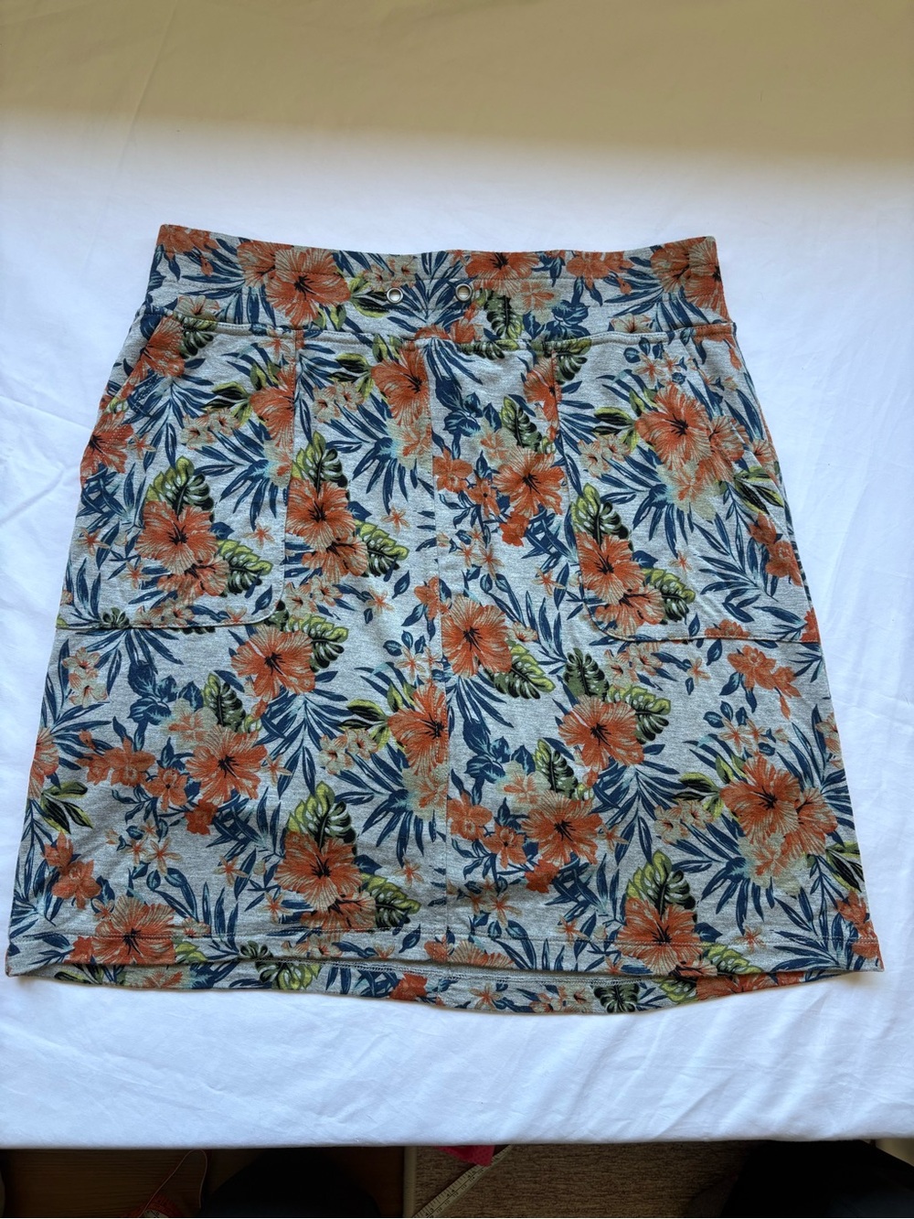 Tribal Orange & Blue Floral Skort